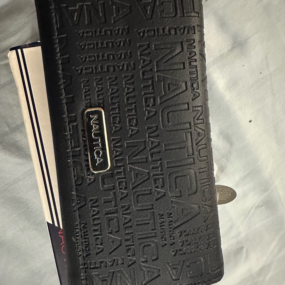 Nautica Navy blue Embossed Wallet with Silver Accent